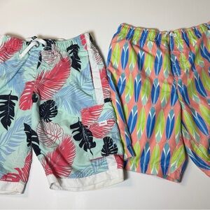 split Boys' Swim Shorts in Mint, Coral & Navy